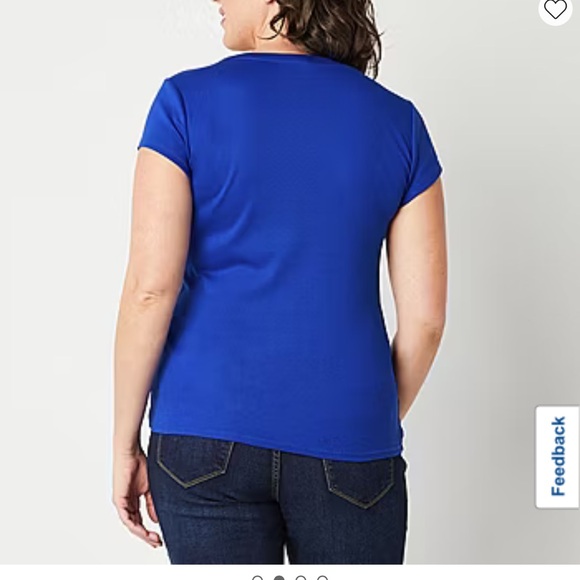 NWOT | Liz Claiborne Womens Crewneck Short Sleeve T-Shirt | Royal Blue - Picture 2 of 5